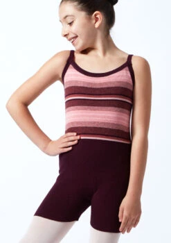 Move Dance Teen Mimi Striped Knit Dance Warm Up Suit -Dance Clothing Store MOZ5712 DKPUR FRONT 1T 18863.1696981489