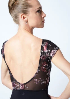 Move Dance Dynamic Floral Cap Sleeve Leotard -Dance Clothing Store MO L0633 BLK CLOSE UP BACK 1 66937.1678884206