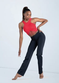 Weissman Lattice Front Crop Top 13 Weissman Lattice Front Crop Top -Dance Clothing Store MT10485 red MT2215N black 539 05542.1678891130