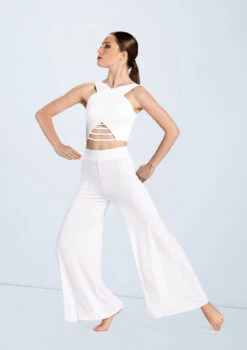 Weissman Lattice Front Crop Top 14 Weissman Lattice Front Crop Top -Dance Clothing Store MT10485 white MJ12612 white 663 29462.1678891129