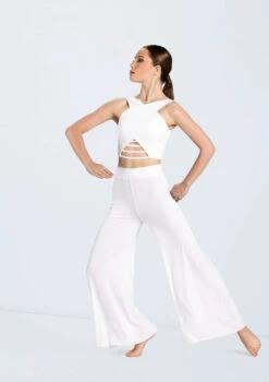 Weissman Wide Leg Matte Jersey Pants -Dance Clothing Store MT10485 white MJ12612 white 663 34948.1678891065