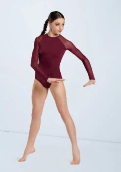 Weissman Raglan Long Sleeve Leotard -Dance Clothing Store MT10552 blackcherry 1420 61552.1698840494