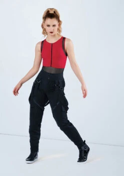 Weissman Mesh Detail Sleeveless Leotard -Dance Clothing Store MT12491 red AH10511 623 04979.1698840510