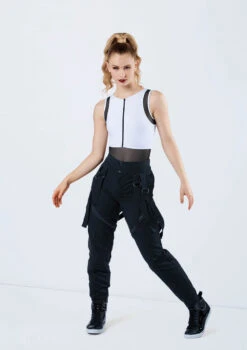 Weissman Mesh Detail Sleeveless Leotard -Dance Clothing Store MT12491 whiteblack AH10511 black 698 32031.1678891221