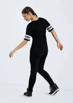 Weissman Striped Sleeve Crewneck Tee -Dance Clothing Store PT10409 black MT12466 8097 67097.1678891417