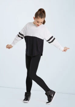 Weissman Oversized Color Block Top -Dance Clothing Store PT10418 white nomesh 111772 31840.1678891423