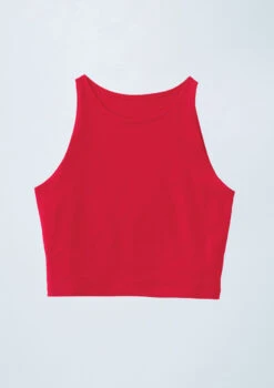 Weissman Cotton High Neck Crop Top -Dance Clothing Store PT9424 red OffFigure 0992 11639.1678891442