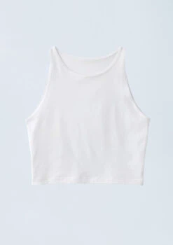 Weissman Cotton High Neck Crop Top -Dance Clothing Store PT9424 white 0996 35645.1678891443