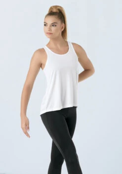 Weissman Flyaway Racerback Tank Top -Dance Clothing Store PT9669 white 0293 86533.1678891454