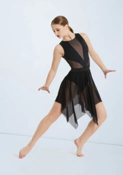 Weissman Mesh Handkerchief Hem Skirt -Dance Clothing Store S10165 black 129395 16535.1698450570