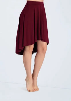 Weissman Matte Jersey Mid-Length Skirt -Dance Clothing Store S10467 blackcherry 0946 18277.1678891460