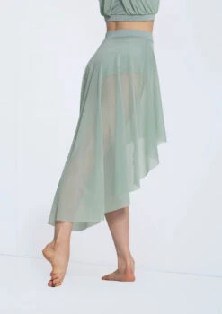 Weissman Power Mesh High-Low Skirt -Dance Clothing Store S13087 sage 4587 72279.1698718732