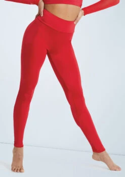 Weissman Lustre High-Waist Leggings -Dance Clothing Store SH11069 red 122148 22388.1678891500