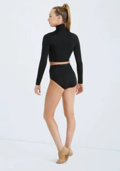 Weissman Lustre Long Sleeve Crop Top -Dance Clothing Store SH11072 black SH11074 black 128963 61636.1678891504