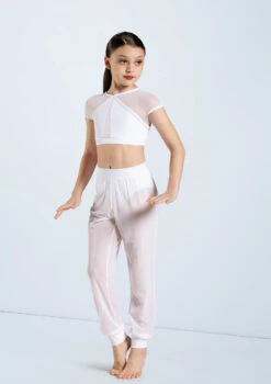 Weissman Mesh Jogger Pants -Dance Clothing Store SM11625 white 035 25399.1678891650