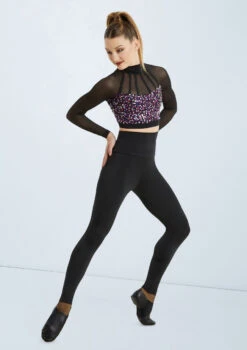 Weissman Cage Strap Sequin Crop Top -Dance Clothing Store SQ10732 electricpurple MT7447 black 009 76612.1698450670