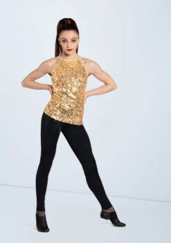 Weissman Ultra Sparkle Halter Top -Dance Clothing Store SQ11671 gold MT6789 black 1967 84490.1678891695