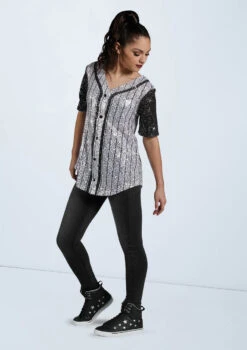 Weissman Sequin Baseball Jersey 10 Weissman Sequin Baseball Jersey -Dance Clothing Store SQ11774 stripes 13145 29016.1678891704