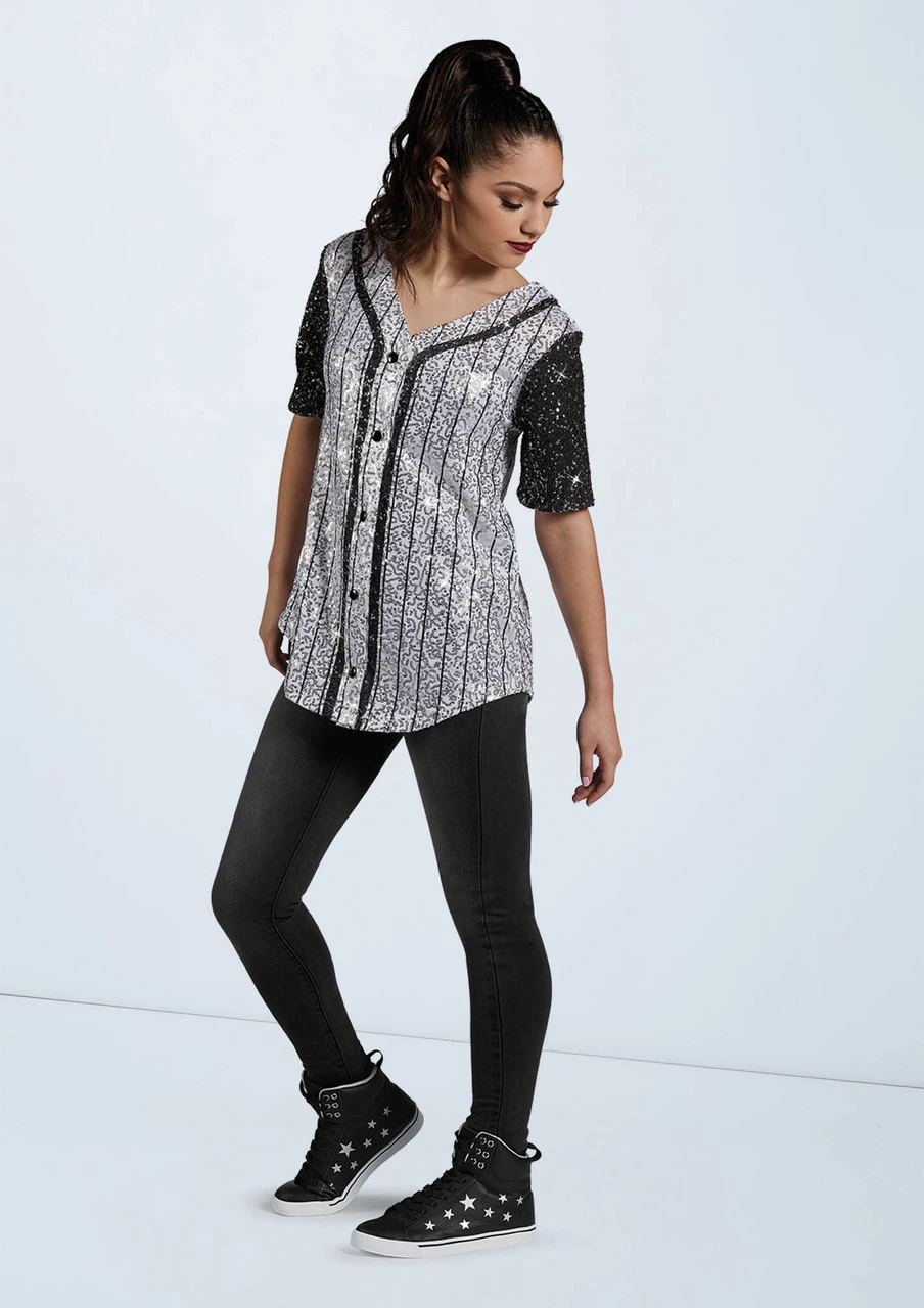 Weissman Sequin Baseball Jersey 5 Weissman Sequin Baseball Jersey - Image 5