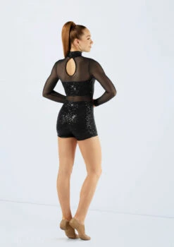 Weissman Sequin And Mesh Biketard 7 Weissman Sequin And Mesh Biketard -Dance Clothing Store SQ13864 black 295 16124.1698840541