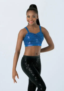 Weissman Sequin Performance Bra Top -Dance Clothing Store SQ9663 royal 1147 87346.1678891803