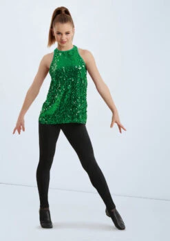 Weissman Ultra Sparkle Flyaway Tank Top -Dance Clothing Store SQ9682 kelly 021 63172.1678891808