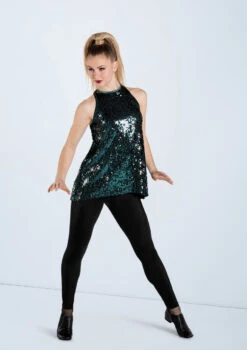 Weissman Ultra Sparkle Flyaway Tank Top -Dance Clothing Store SQ9682 pine MT7447 024 30291.1678891809