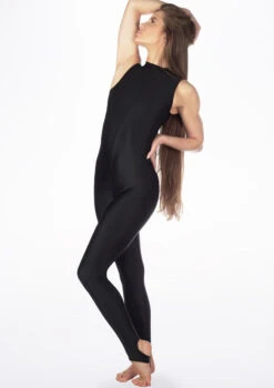 Alegra Shiny Rhona Unitard -Dance Clothing Store al c0291 alegra shiny rhona catsuit black front thumbnail T 73390.1678871272