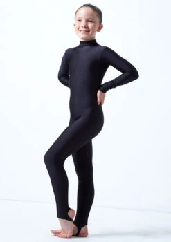 Alegra Girls Shiny Aspen Catsuit -Dance Clothing Store al c5292 alegra girls shiny aspen catsuit black front 36040.1678871871