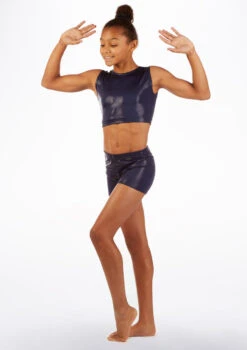 Alegra Gymnastics Crop Top -Dance Clothing Store al s5947 alegra gymnastics crop top blue front 21003.1678878633