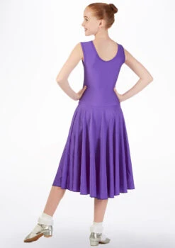 Tappers & Pointers Girl's Tank Ballroom Dress Long -Dance Clothing Store ballroom3 tappers pointers girls tank ballroom dress long purple back 16151.1678886270