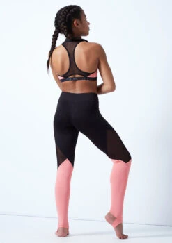 Bloch Teen Panelled Dance Leggings -Dance Clothing Store bl fp5209c bloch teen panelled dance leggings pink back 33568.1678880797