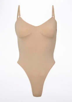 Bloch Seamless Thong Bodysuit -Dance Clothing Store bl l3147nud bloch seamless thong bodysuit tan front T 49450.1698799276