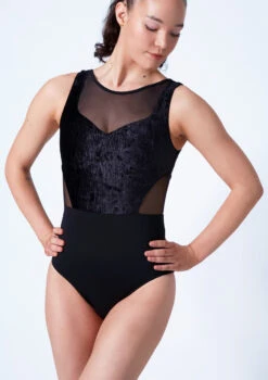 Bloch Larissa Scoop Neck Tank Leotard -Dance Clothing Store bll1005 black close up front 25371.1675901948