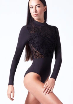 Bloch Blanche Long Sleeve Leotard -Dance Clothing Store bll1299 black front t 19042.1698711708