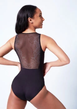 Bloch Maya Scoop Neck Lace Tank Leotard -Dance Clothing Store bll4155 black close up back 74086.1679927432