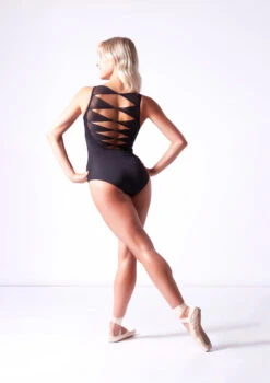 Mirella Boat Neck Mesh Leotard -Dance Clothing Store blm3111lm black back 46442.1696549185