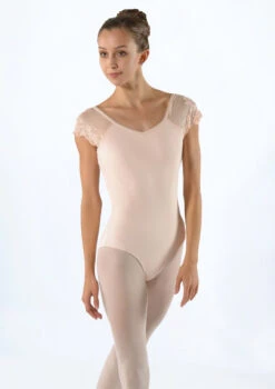 Ballet Rosa Lace Cap Sleeve Leotard -Dance Clothing Store br josephine floral cap sleeve leo pnk front 2 37358.1678926784