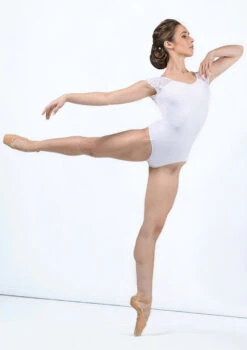 Ballet Rosa Lace Cap Sleeve Leotard -Dance Clothing Store br josephine floral cap sleeve leo wht front 1 42027.1678926783