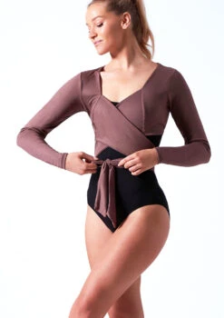 Ballet Rosa Soft Wrap Warm Up Top 13 Ballet Rosa Soft Wrap Warm Up Top -Dance Clothing Store brmai brown front t 46260.1698803761