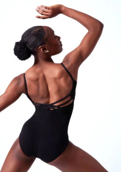 Capezio V Neck Camisole Leotard -Dance Clothing Store cacc102 black close up back 83387.1678927173