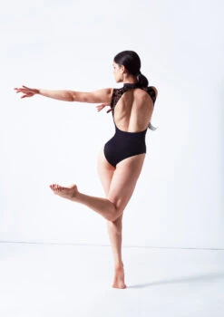 Intermezzo Bella Flocked Keyhole Leotard -Dance Clothing Store it31637 black back 99781.1687216727