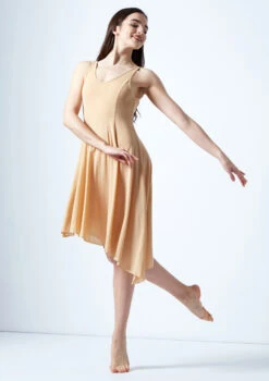 Move Dance Cressida Scoop Lyrical Dress -Dance Clothing Store mo r0220 move dance cressida scoop lyrical dress tan front no1 56114.1678884657