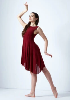Move Dance Pandora Asymmetric Lyrical Dress -Dance Clothing Store mo r0221 move dance pandora high neck lyrical dress red front 52277.1678884660