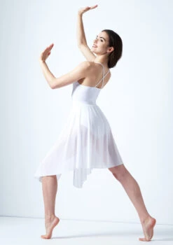Move Dance Ariel Cross Back Lyrical Dress -Dance Clothing Store mo r0224 move dance ariel cross back lyrical dress white back 72042.1678884671