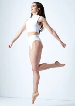 Move Dance Callisto Keyhole Crop Top -Dance Clothing Store mo z0253 move dance callisto keyhole crop top white side 43801.1678884908