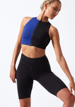 Move Dance Envision Zip Front Crop Top -Dance Clothing Store mo z0603 move dance envision zip front crop top blue front thumbnail T 01791.1696981188