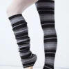 Move Dance Rosy Striped Knit Legwarmers