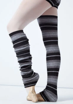 Move Dance Rosy Striped Knit Legwarmers -Dance Clothing Store mo7011 gry main 1t 58364.1696981490