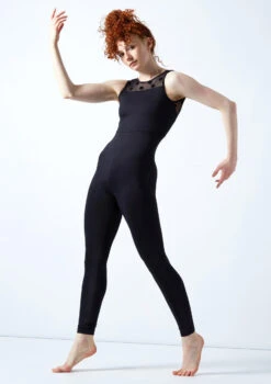 Move Dance Ariella Open Back Catsuit -Dance Clothing Store moc0636 black front 2 69117.1678928413